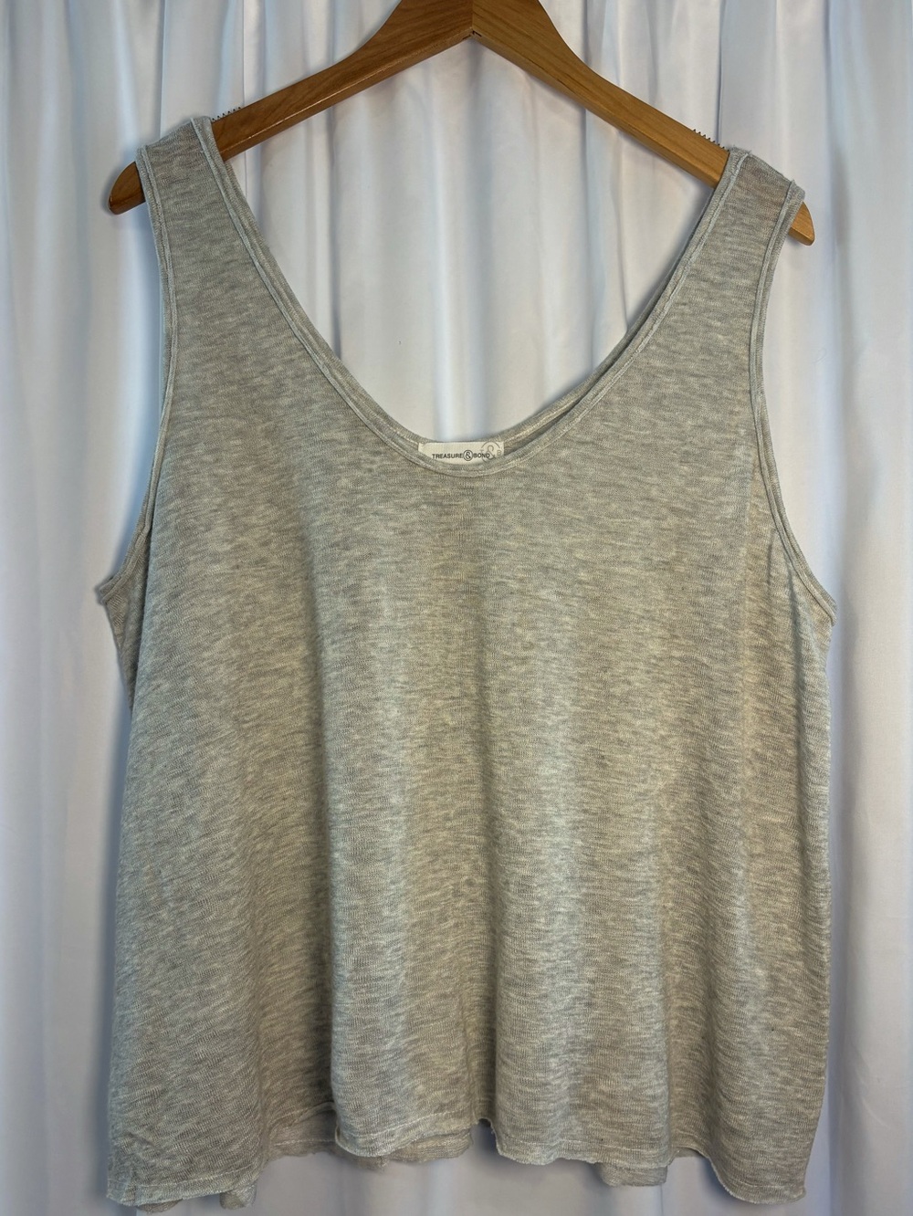 Treasure & Bond Oatmeal Slub Knit Swing Tank Top Neutral XL - Good Condition